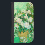 Van Gogh Vit ros Galaxy S4 Plånbok<br><div class="desc">Samsung Galaxy Wallet Case med Vincent van Goghs oljemålning Vas med Rosa ros (1890). En underbar bukett av ro ligger i vas mot gröntens bakgrund. En perfekt gåva till fläkt av post-Impressionism och nederländsk konst.</div>