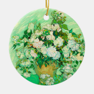 Van Gogh Vit ros Julgransprydnad Keramik