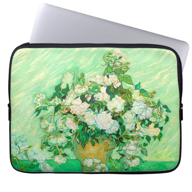 Van Gogh Vit ros Laptop Fodral (Framsidan)