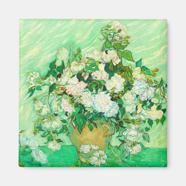 Van Gogh Vit ros Magnet (Framsidan)