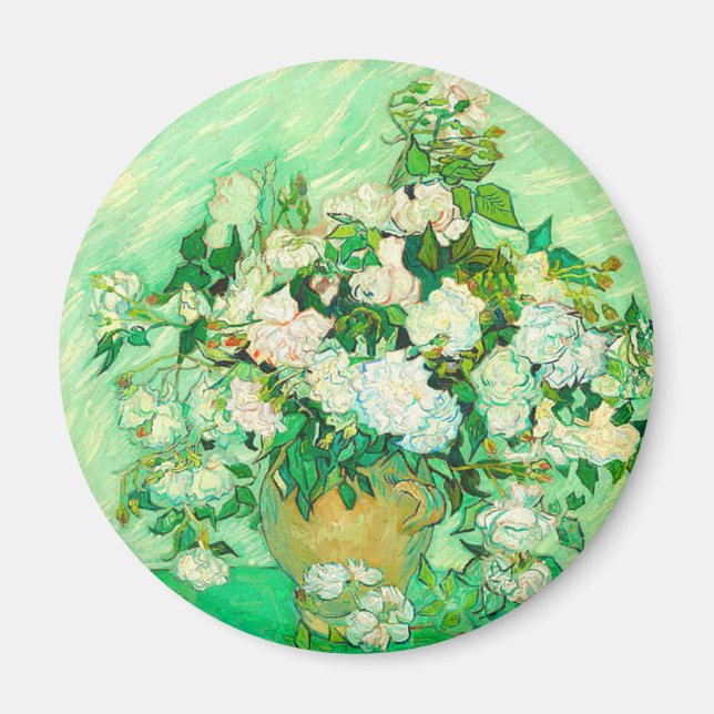 Van Gogh Vit ros Magnet (Framsidan)