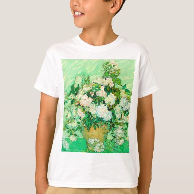 Van Gogh Vit ros T Shirt (Framsida)