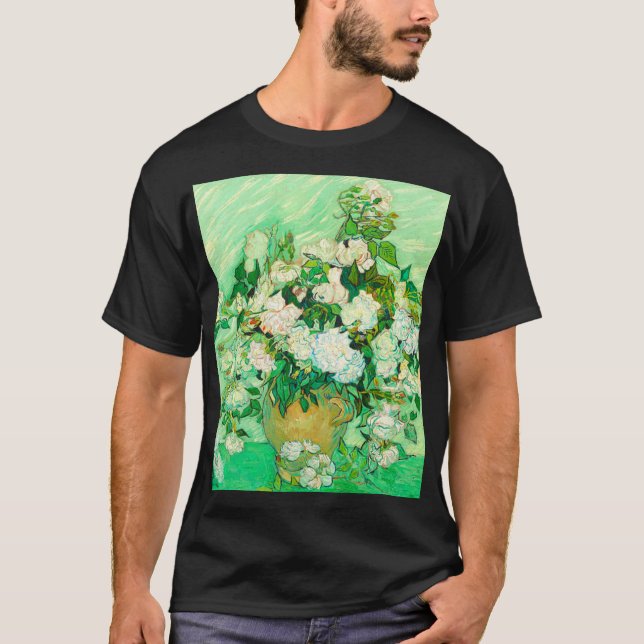 Van Gogh Vit ros T Shirt (Framsida)