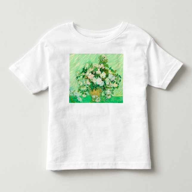 Van Gogh Vit ros T Shirt (Framsida)