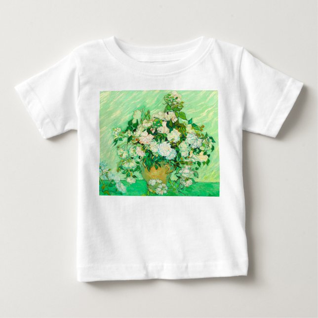 Van Gogh Vit ros T Shirt (Framsida)