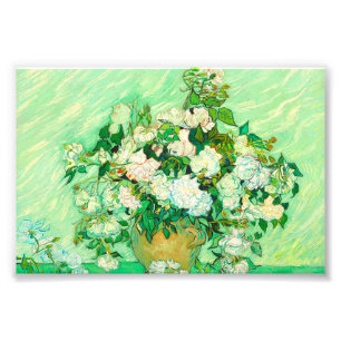 Van Gogh Vita Rosor Fototryck