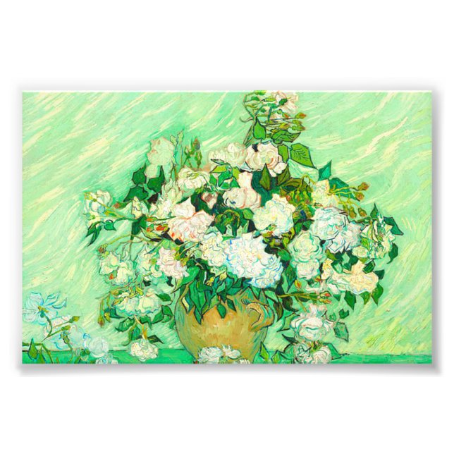Van Gogh Vita Rosor Fototryck (Framsidan)