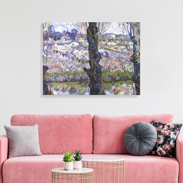 Van Gogh Vy över Arles blommande fruktträdgårdar K Canvastryck (Insitu (Vardagsrum))