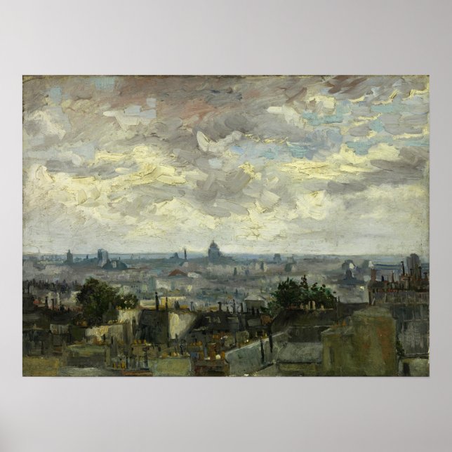 Van Gogh - Vy över Paris Poster (Framsidan)