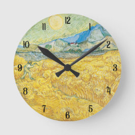 Van Gogh Wheat Fält Art Älskare Gift & Culture Dec Rund Klocka