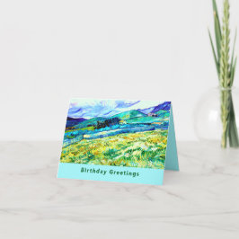 VAN GOGH "Wheat Fält Behind Saint Paul" Birthday Kort
