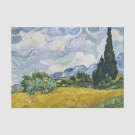 Van Gogh Wheat Fält Cypresses Painting