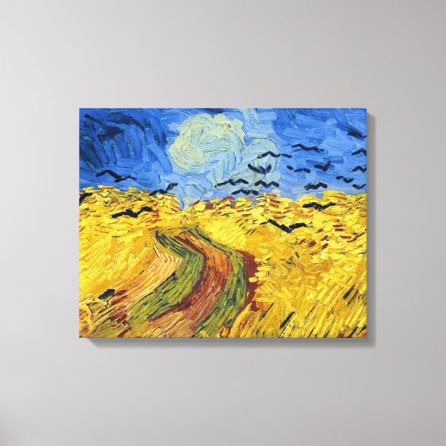 Van Gogh Wheat Fält imponsionist Painting Canvastryck (Framsida)