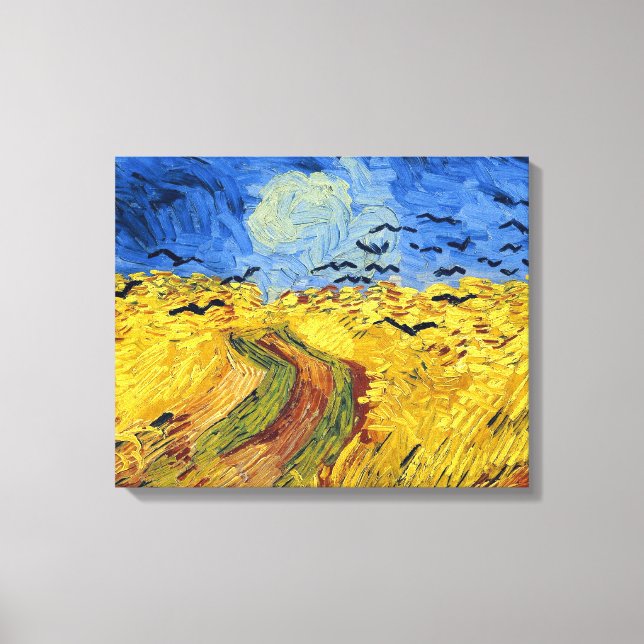 Van Gogh Wheat Fält imponsionist Painting Canvastryck (Framsida)