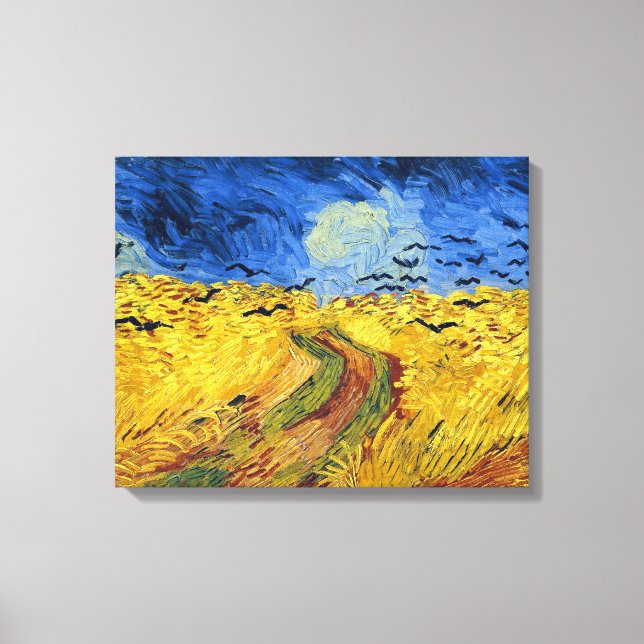 Van Gogh Wheat Fält imponsionist Painting Canvastryck (Framsida)