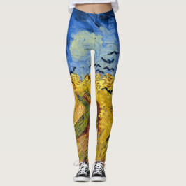 Van Gogh Wheat Fält imponsionist Painting Leggings