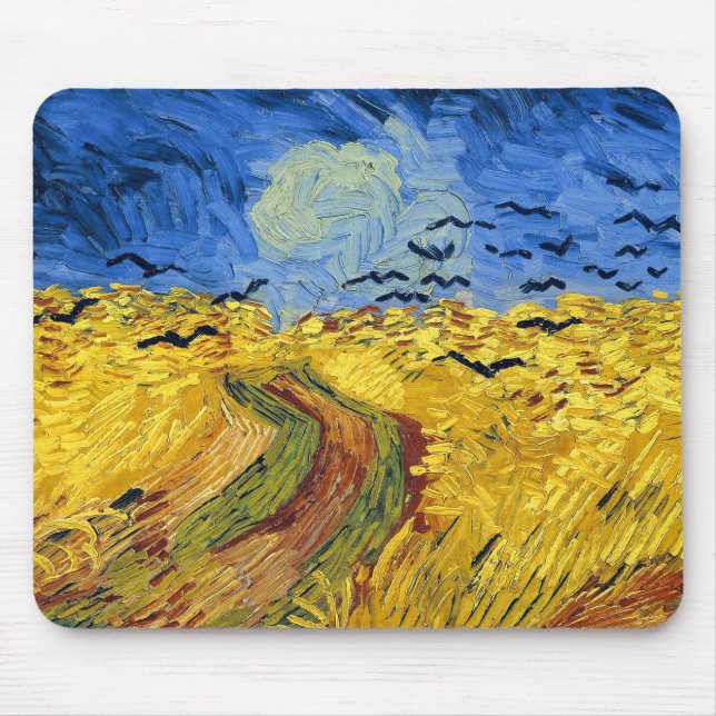 Van Gogh Wheat Fält imponsionist Painting Musmatta (Framsidan)