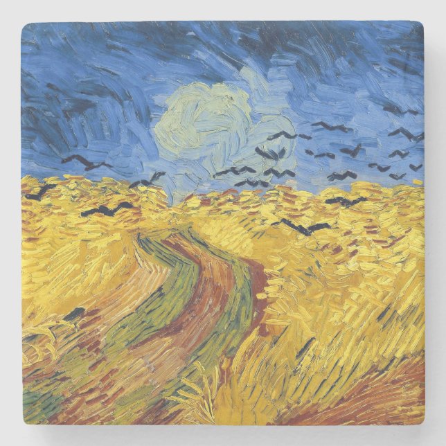 Van Gogh Wheat Fält imponsionist Painting Stenunderlägg (Framsidan)