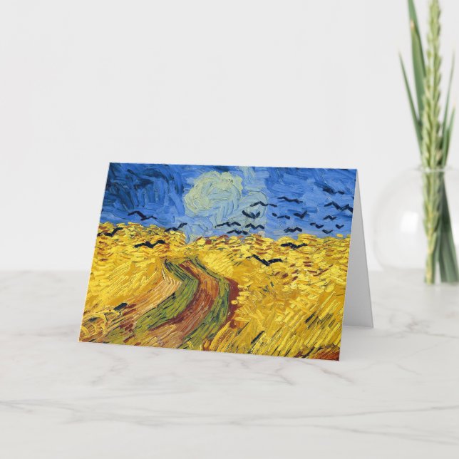 Van Gogh Wheat Fält imponsionist Painting Tack Kort (Framsida)