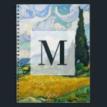 Van Gogh Wheat Fält med Cypresses. Impressionism Anteckningsbok<br><div class="desc">Van Gogh "Wheat Fält with Cypresses" bärbar dator med monogram.</div>
