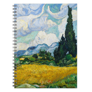 Van Gogh Wheat Fält med Cypresses. Impressionism Anteckningsbok