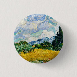 Van Gogh Wheat Fält med Cypresses. Impressionism Knapp
