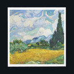 Van Gogh Wheat Fält med Cypresses. Impressionism Pappersservett<br><div class="desc">Van Gogh "Wheat Fält med Cypresses" napkin.</div>