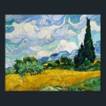 Van Gogh Wheat Fält med Cypresses. Impressionism Poster<br><div class="desc">Van Gogh "Wheat Fält med Cypresses" poster.</div>