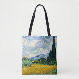 Van Gogh Wheat Fält med Cypresses. Impressionism Tygkasse