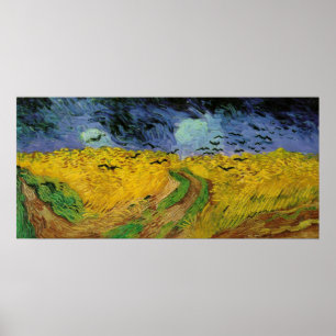 van Gogh - Wheat Fält med Kråka (1890) Poster