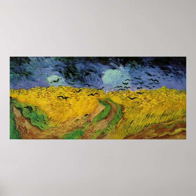 van Gogh - Wheat Fält med Kråka (1890) Poster (Framsidan)