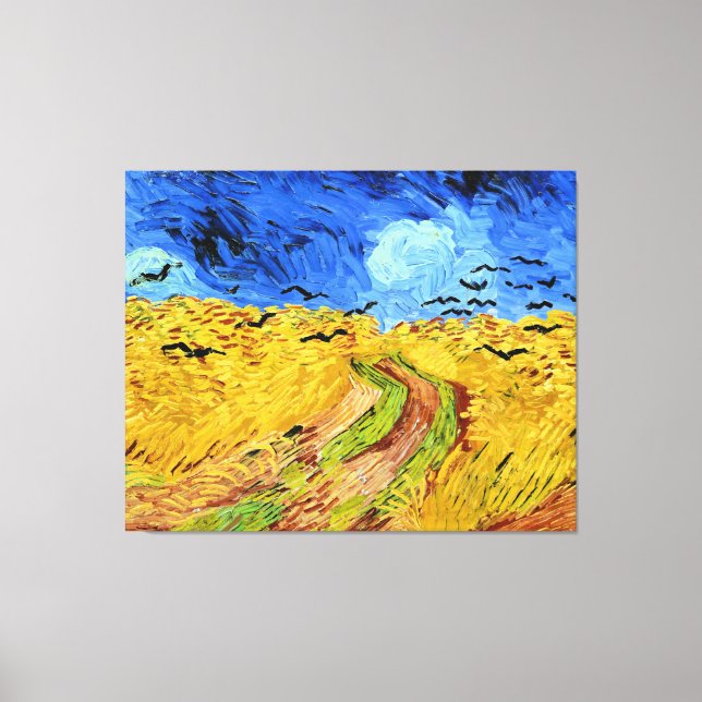 Van Gogh - Wheat Fält med Kråkor, berömd Canvastryck (Framsida)