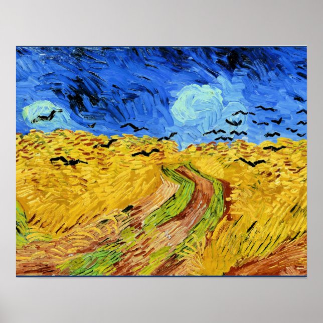 Van Gogh - Wheat Fält med Kråkor, berömd Poster (Framsidan)