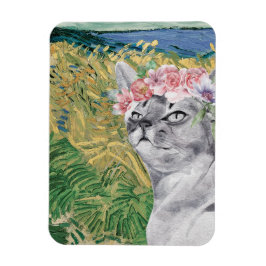 Van Gogh Wheat Fält och Finare Cat Magnet