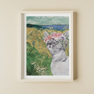 Van Gogh Wheat Fält och Finare Cat Poster