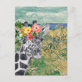 Van Gogh Wheat Fält och Giraffe Compilation Vykort