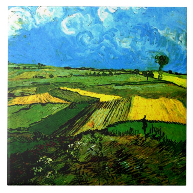 Van Gogh - Wheat Fält vid Auvers Kakelplatta (Framsidan)