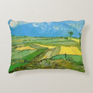 Van Gogh Wheat Fält vid Auvers under Clouded Himl Prydnadskudde