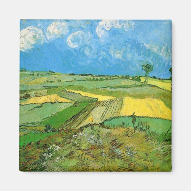 Van Gogh Wheat Fält vid Auvers under Clouded Himla Magnet (Framsidan)