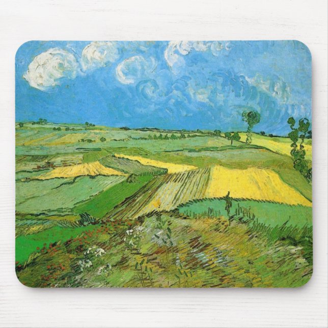 Van Gogh Wheat Fält vid Auvers under Clouded Himla Musmatta (Framsidan)