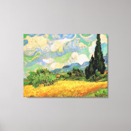 Van Gogh Wheat Fält w Cypresses på Haute Galline Canvastryck
