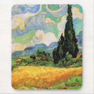 Van Gogh Wheat Fält w Cypresses på Haute Galline Musmatta