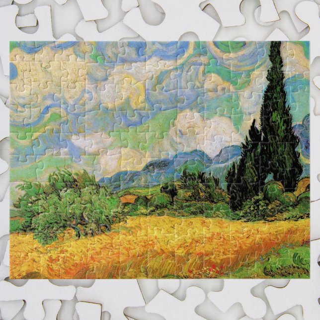 Van Gogh Wheat Fält w Cypresses på Haute Galline Pussel (Skapare uppladdad)