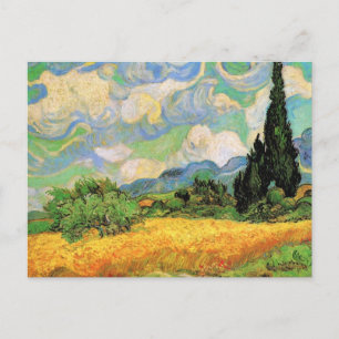 Van Gogh Wheat Fält w Cypresses på Haute Galline Vykort