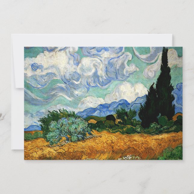 Van Gogh - Wheatfield med Cypress Träd, Kort (Framsida)