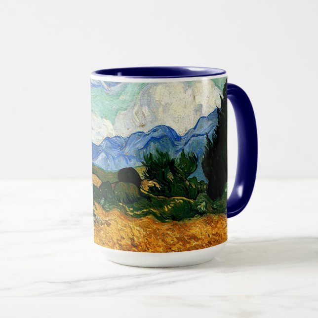 Van Gogh - Wheatfield med Cypress Träd Mugg (Framsida höger)