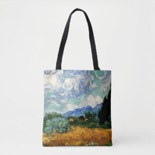Van Gogh - Wheatfield med Cypress Träd Tygkasse