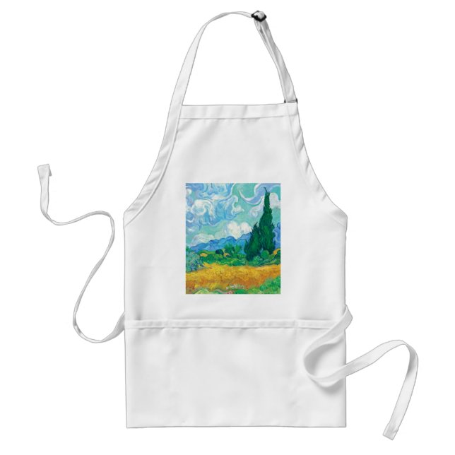 Van Gogh Wheatfield med Cypresses Förkläde (Framsidan)