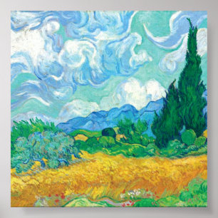 Van Gogh Wheatfield med Cypresses Poster
