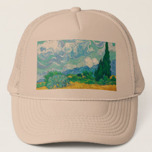 Van Gogh Wheatfield med Cypresses Truckerkeps